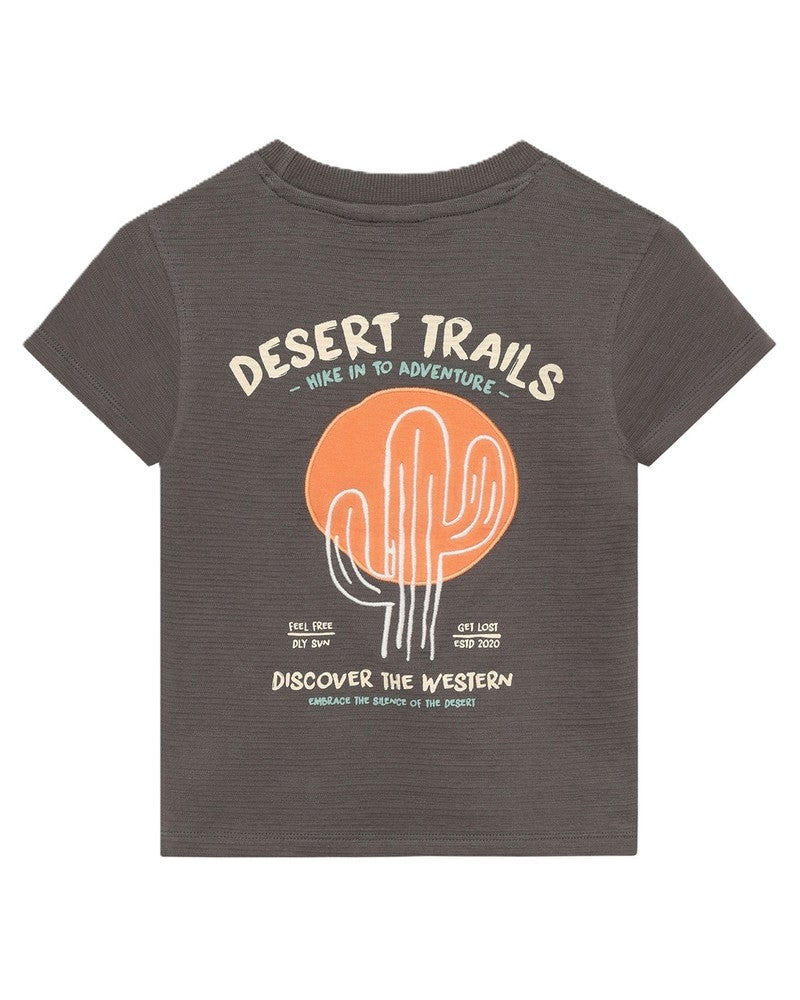 T-shirt Structure Print Back Antraciet T-shirt Structure Print Back Antraciet