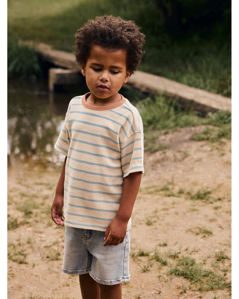 Oversized T-shirt Stripe Zand Oversized T-shirt Stripe Zand