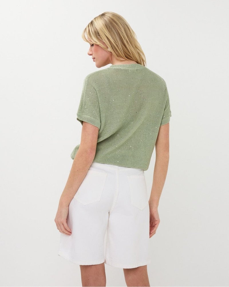 Sweater embroidery flowers Groen Sweater embroidery flowers Groen