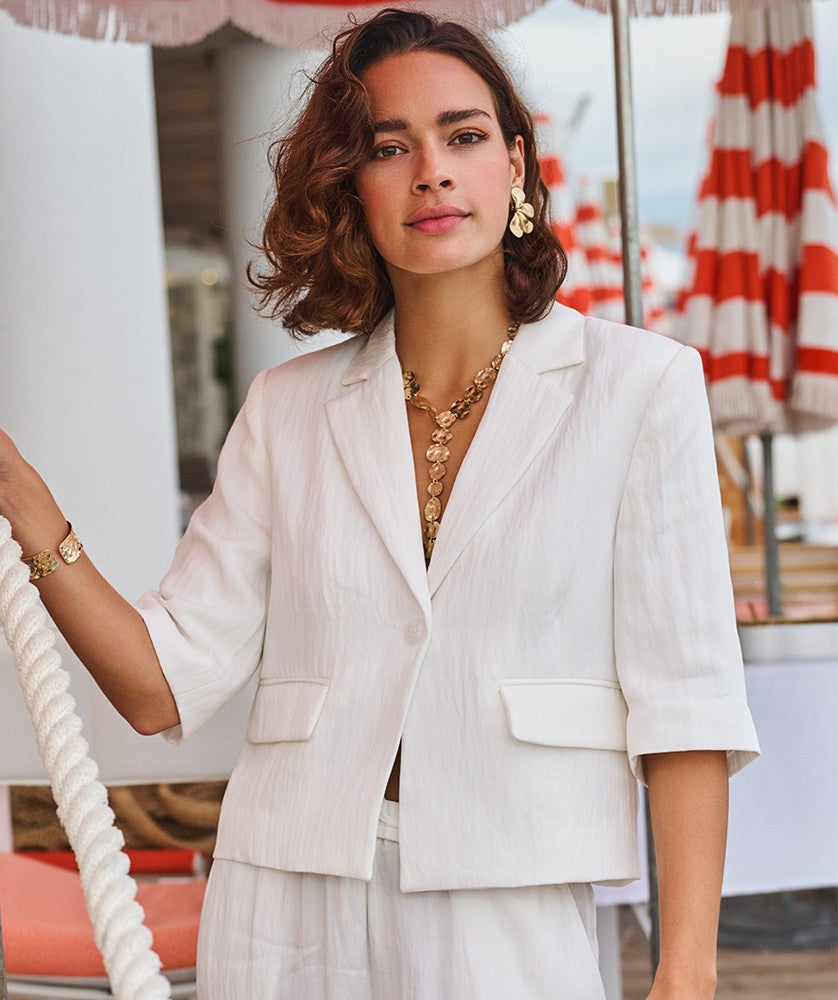 Blazer cropped crushed Off White Blazer cropped crushed Off White