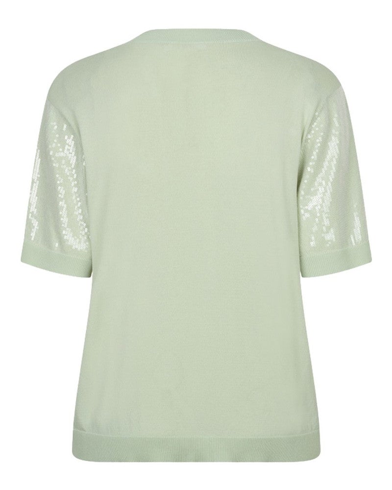 Sweater sequins s/slve Groen Sweater sequins s/slve Groen