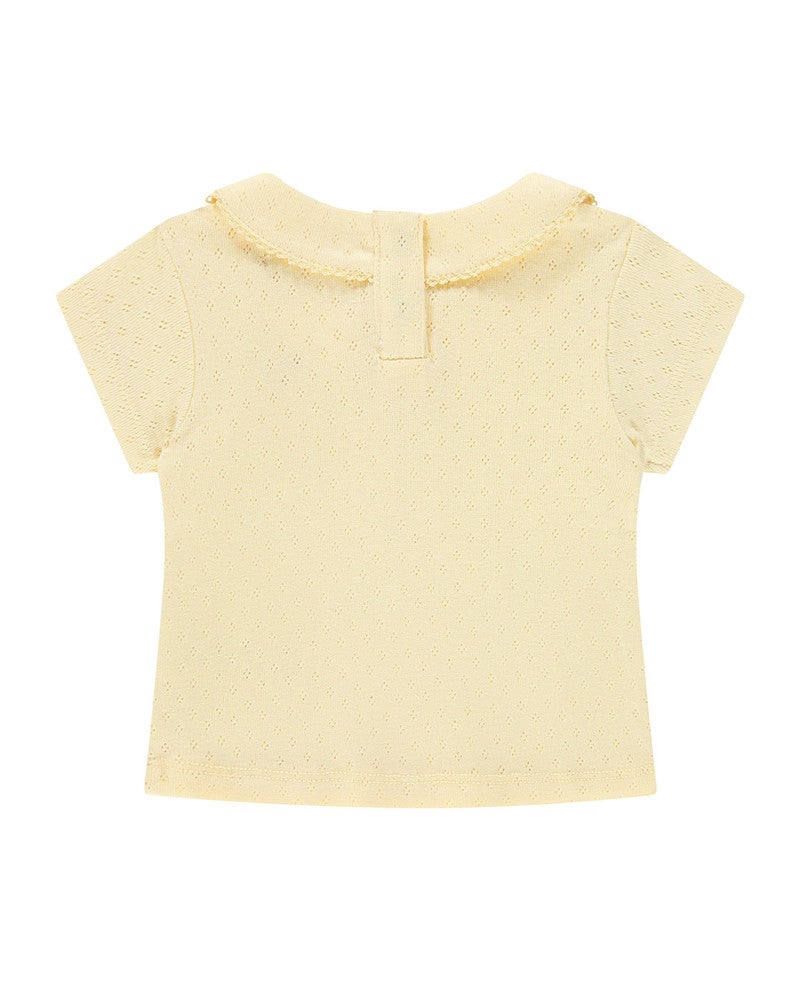 baby t-shirt short sleeve ajour palms Geel baby t-shirt short sleeve ajour palms Geel