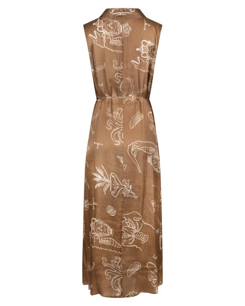 Violet Dress Print Beige Violet Dress Print Beige