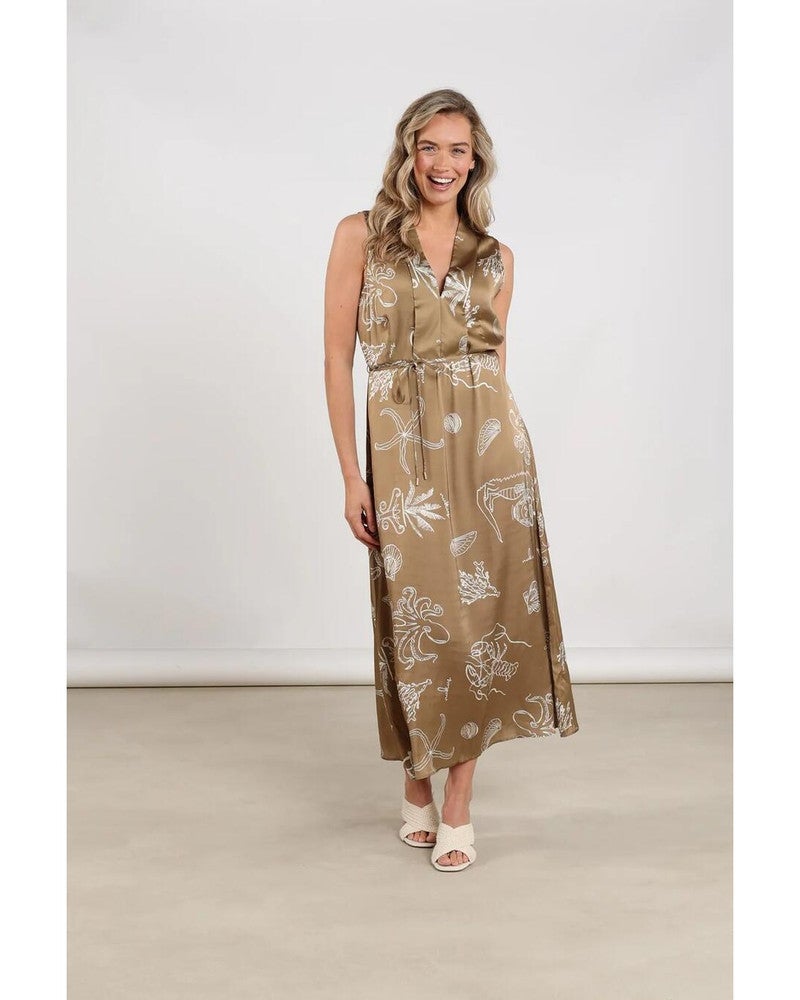 Violet Dress Print Beige Violet Dress Print Beige