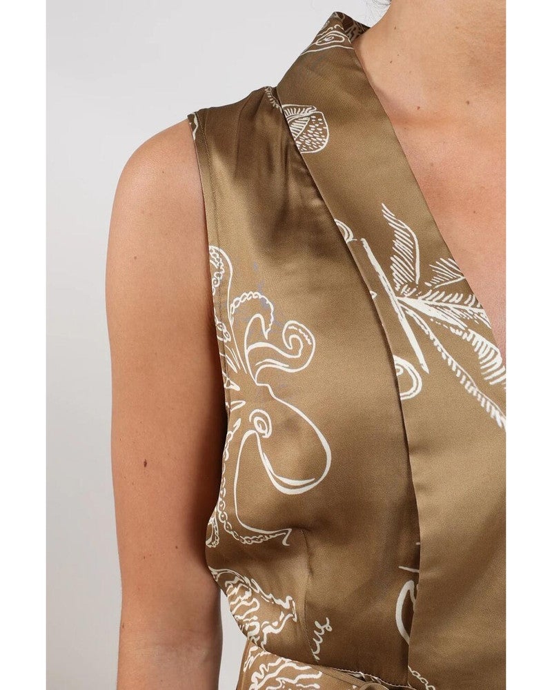 Violet Dress Print Beige Violet Dress Print Beige