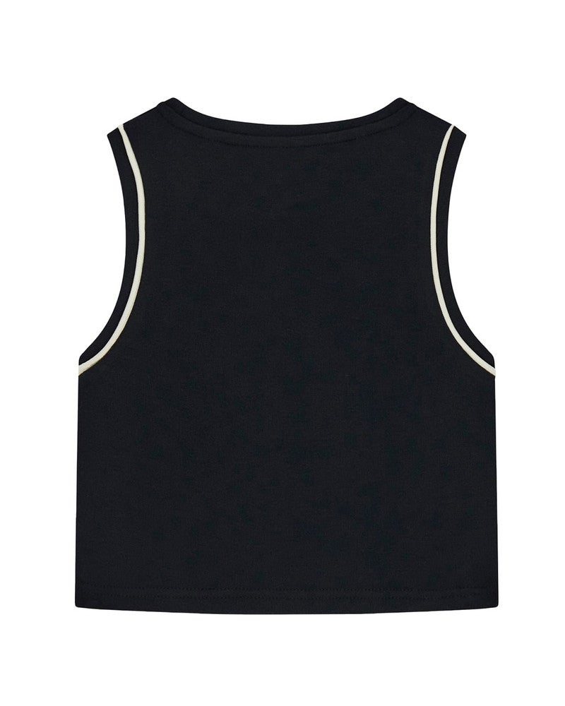 SL Tank Top MiniMe Piping Sporty Zwart 1 SL Tank Top MiniMe Piping Sporty Zwart 1