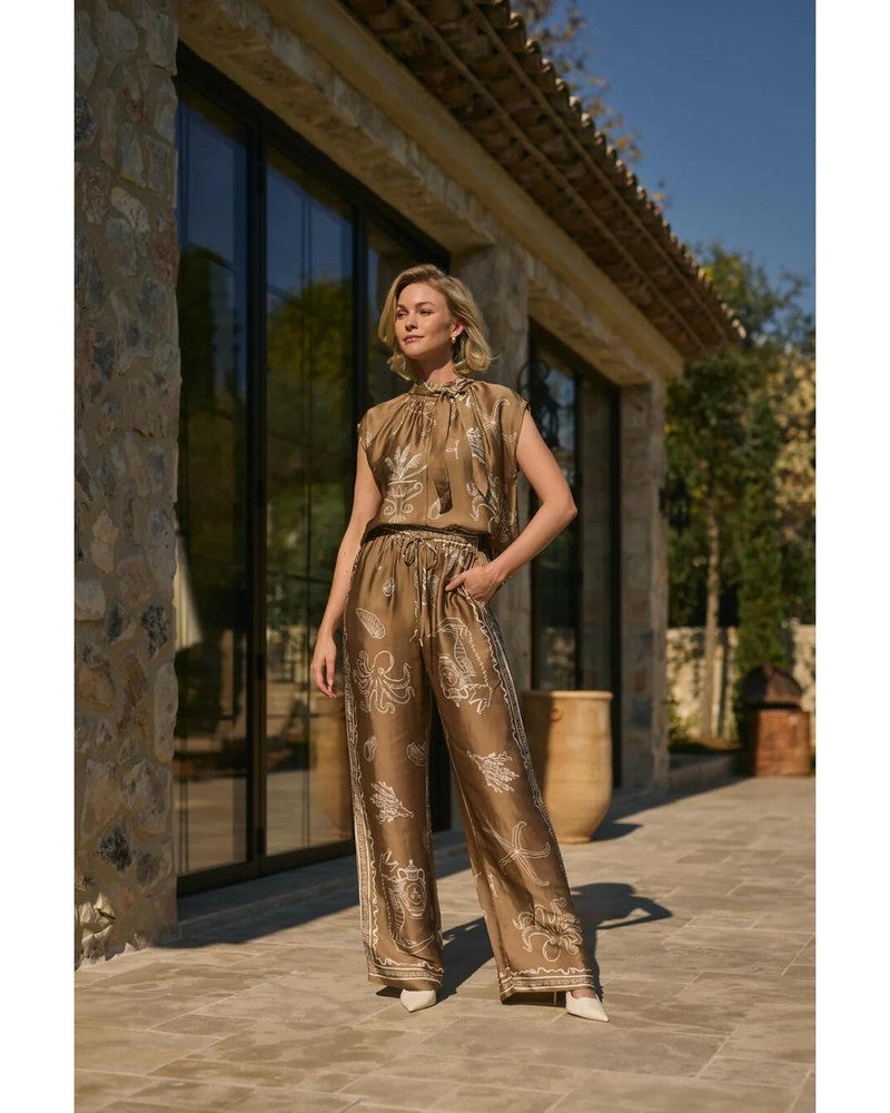 Valerie Pants Print Beige Valerie Pants Print Beige