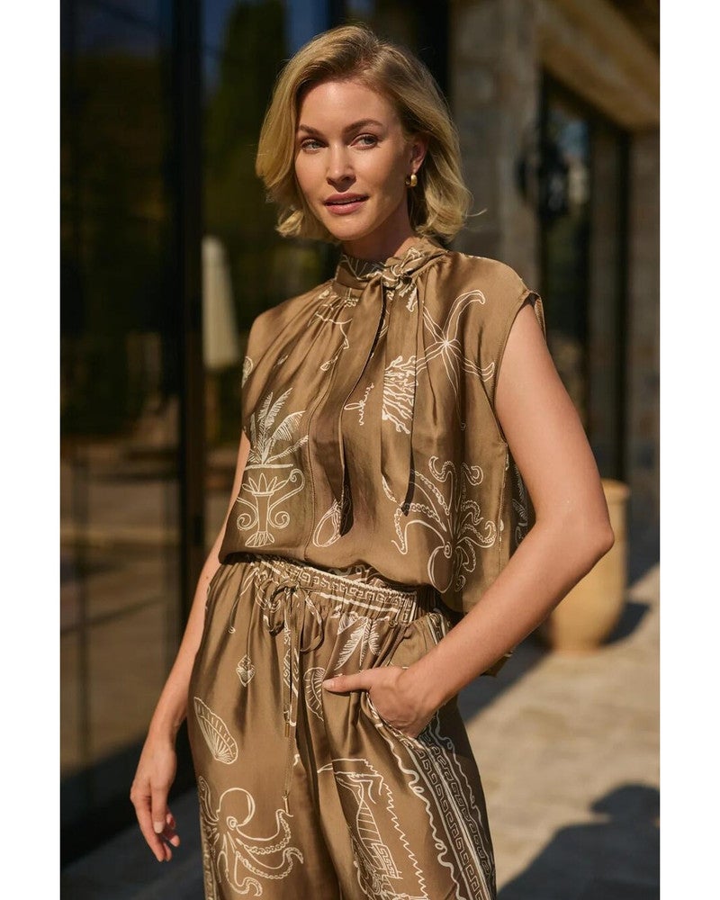 Valerie Pants Print Beige Valerie Pants Print Beige