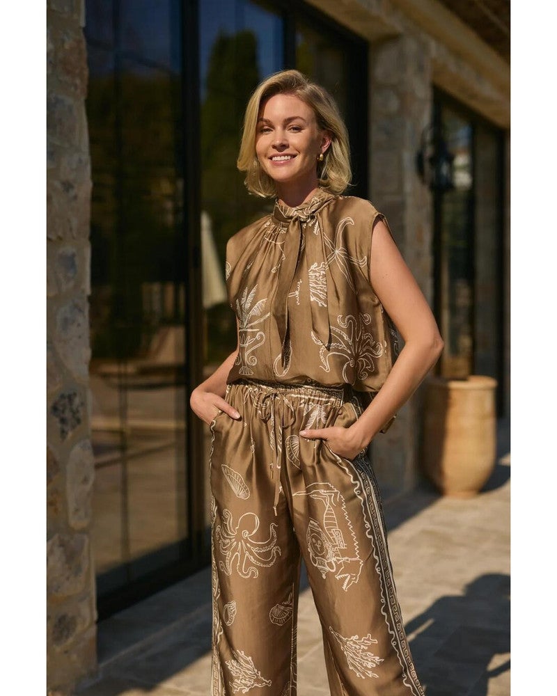 Valerie Pants Print Beige Valerie Pants Print Beige