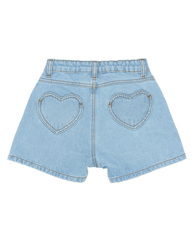 Samantha Denim Shorts Heartpockets Licht Blauw Samantha Denim Shorts Heartpockets Licht Blauw