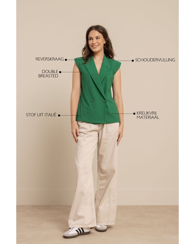 Gina long gilet Groen Gina long gilet Groen