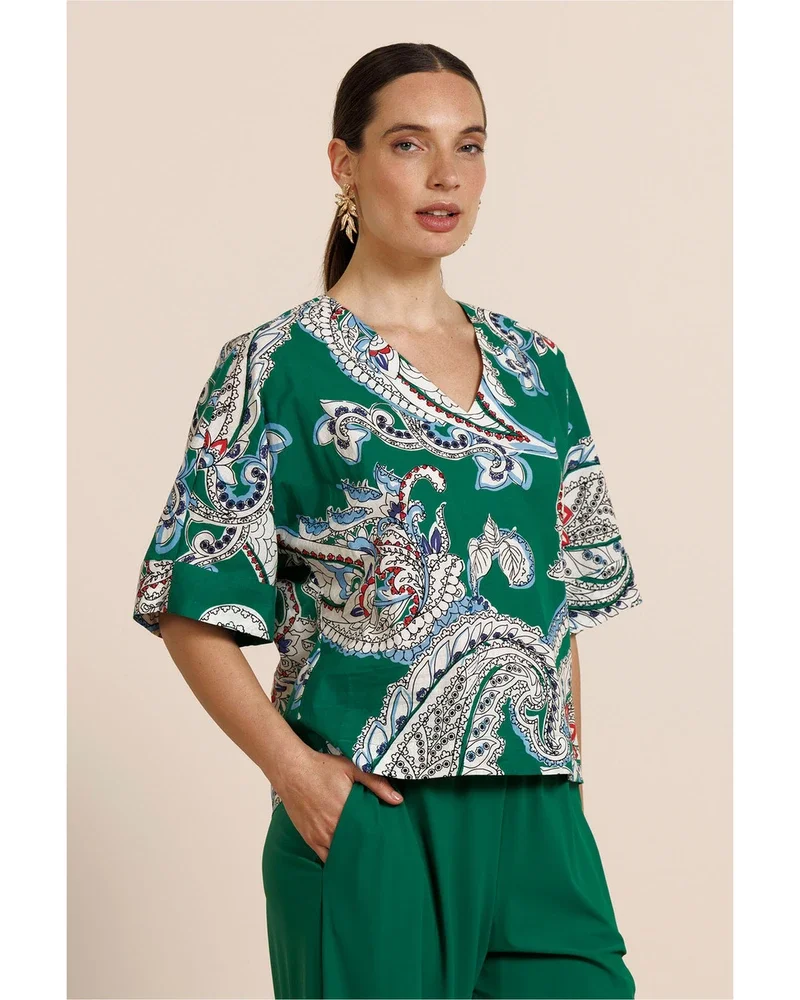 Madison paisley top Groen Madison paisley top Groen