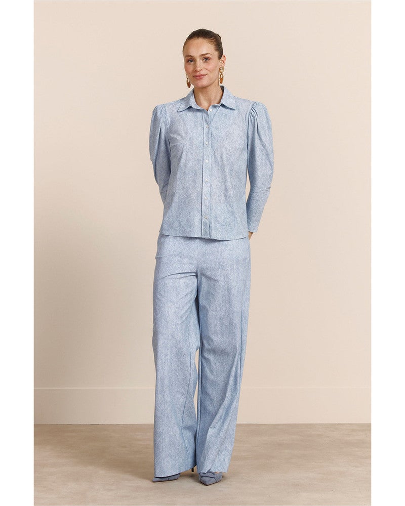 Amanda denim blouse Licht Blauw Amanda denim blouse Licht Blauw