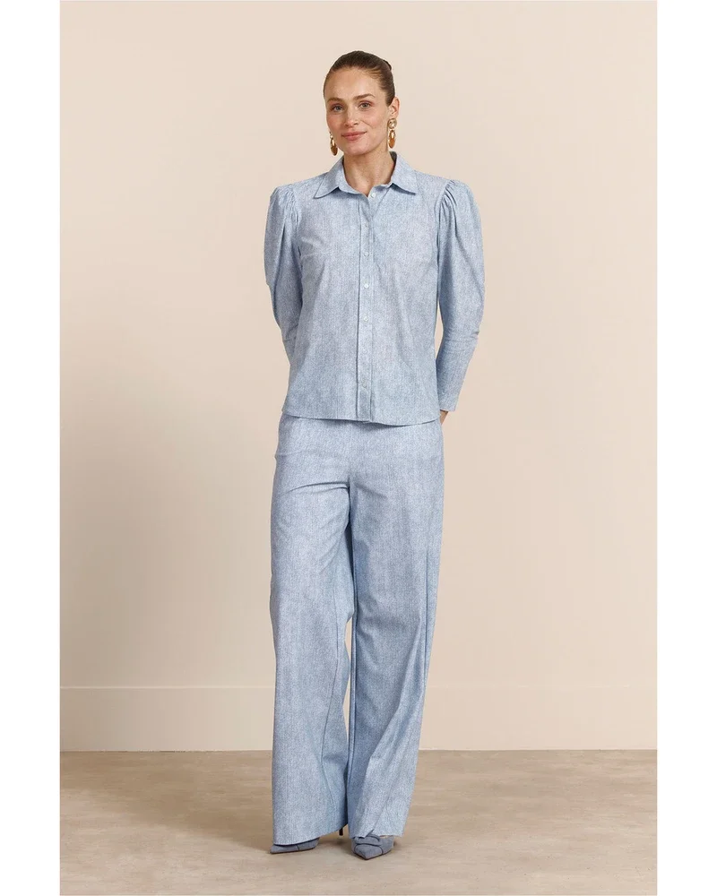 Amanda denim blouse Licht Blauw Amanda denim blouse Licht Blauw