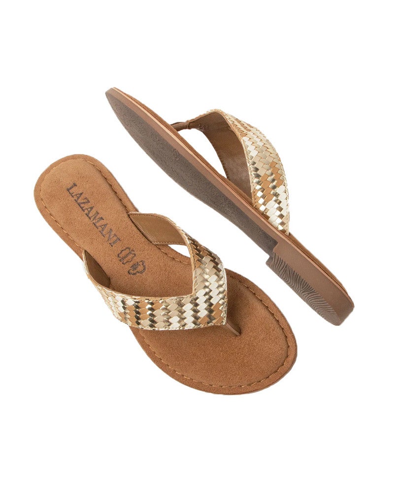 Tess metallic woven toe slippers Beige Tess metallic woven toe slippers Beige