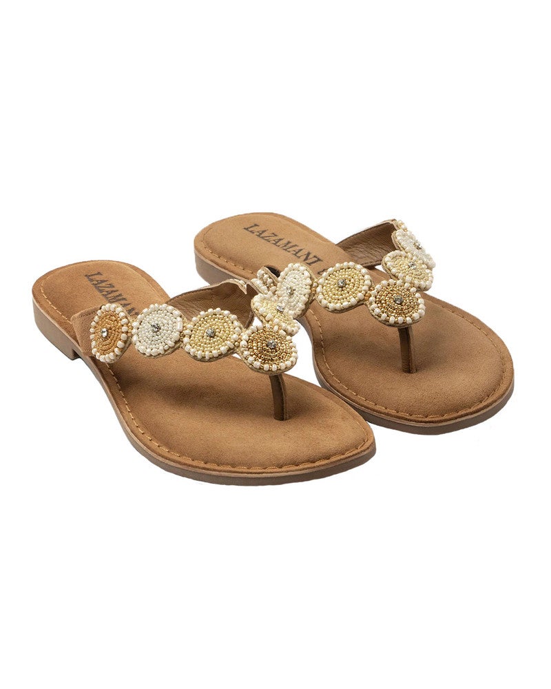 Loua toe slippers rounds Beige Loua toe slippers rounds Beige