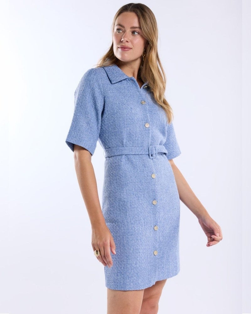 Dress Dean Boucle Blauw Dress Dean Boucle Blauw