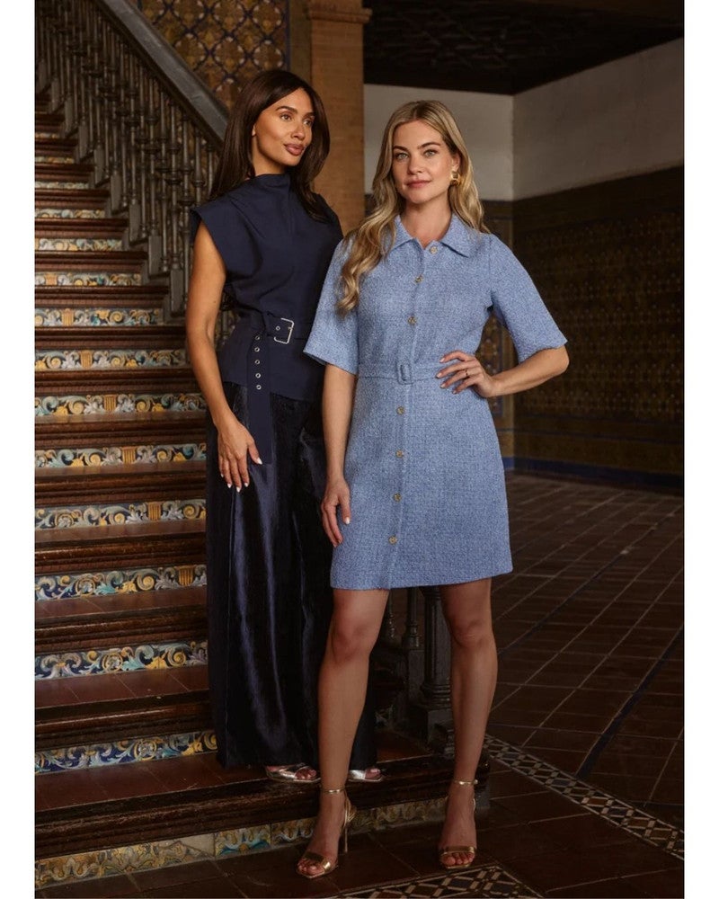 Dress Dean Boucle Blauw Dress Dean Boucle Blauw