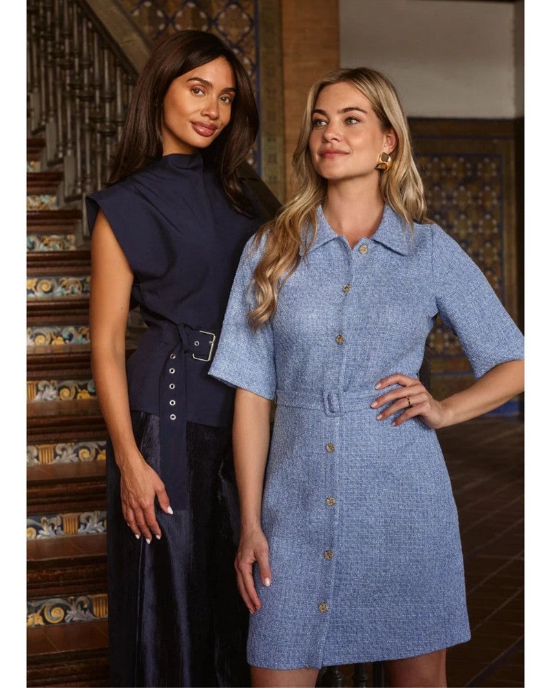 Dress Dean Boucle Blauw Dress Dean Boucle Blauw