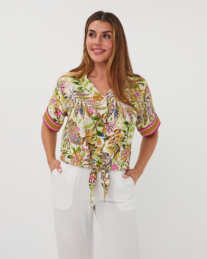 Blouse knot Jungle print Multi Blouse knot Jungle print Multi