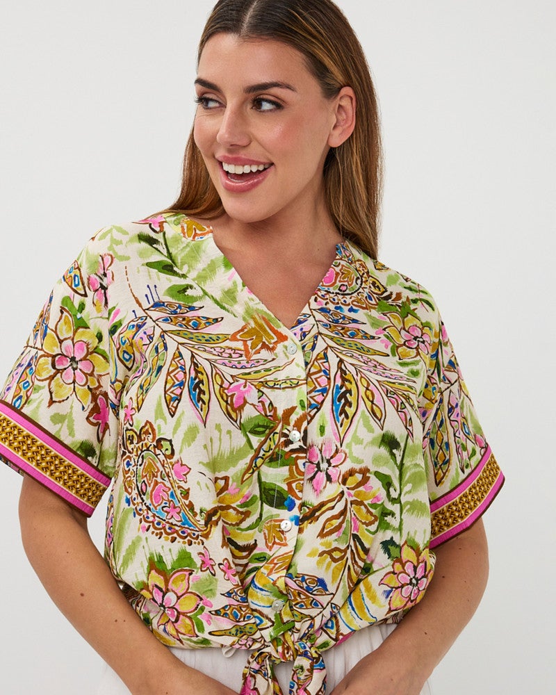 Blouse knot Jungle print Multi Blouse knot Jungle print Multi