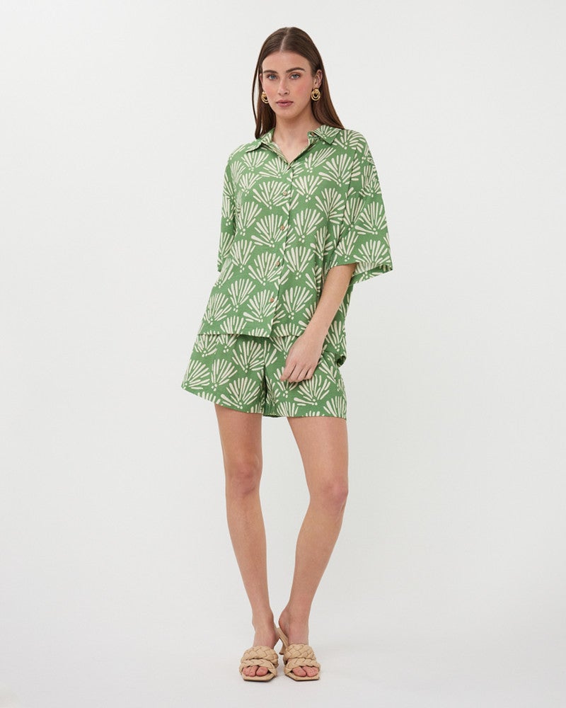 Blouse Tropical print Groen Blouse Tropical print Groen