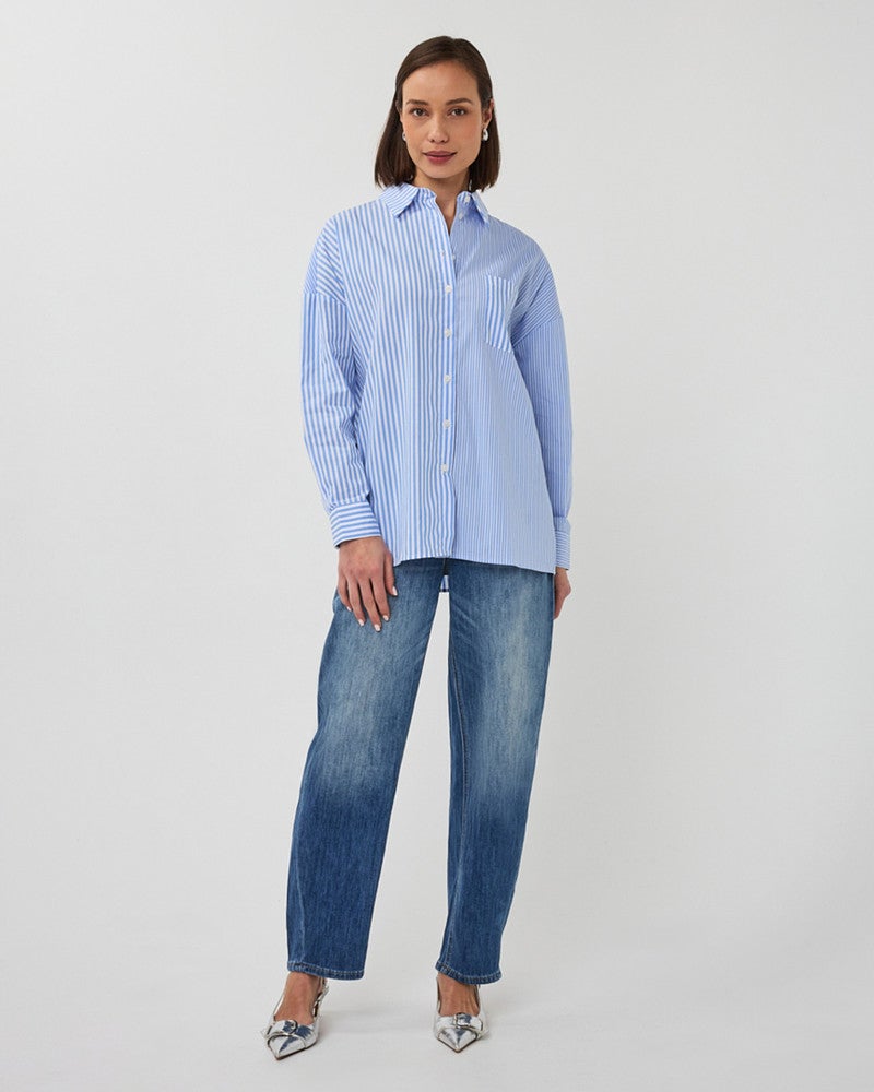 Blouse striped multi Blauw Blouse striped multi Blauw