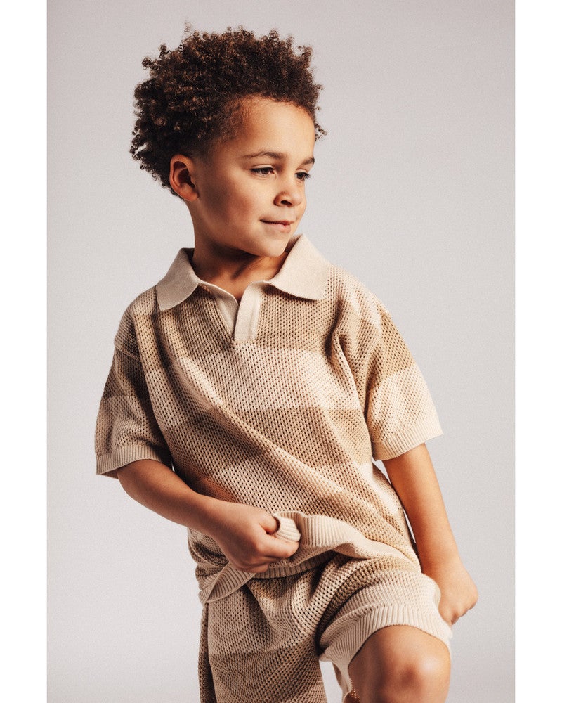 Sev Striped Polo Beige Sev Striped Polo Beige