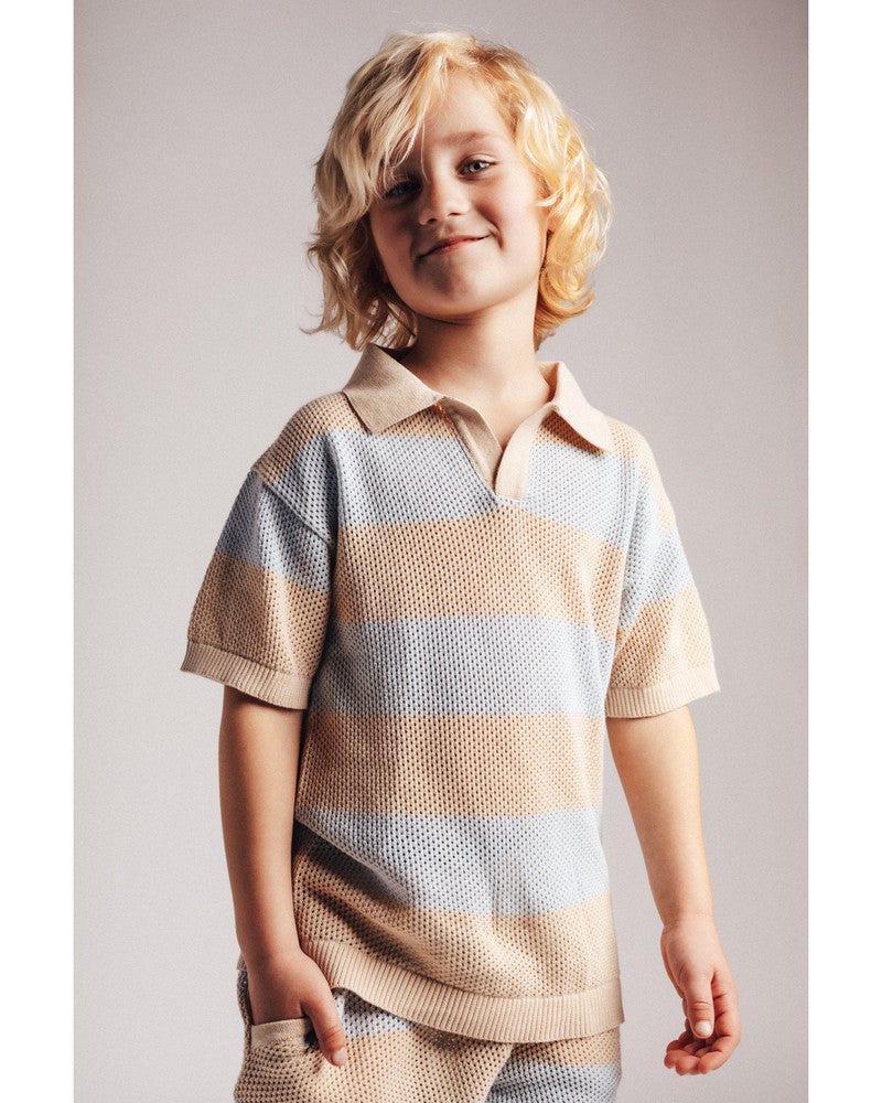 Sev Striped Polo Blauw Sev Striped Polo Blauw