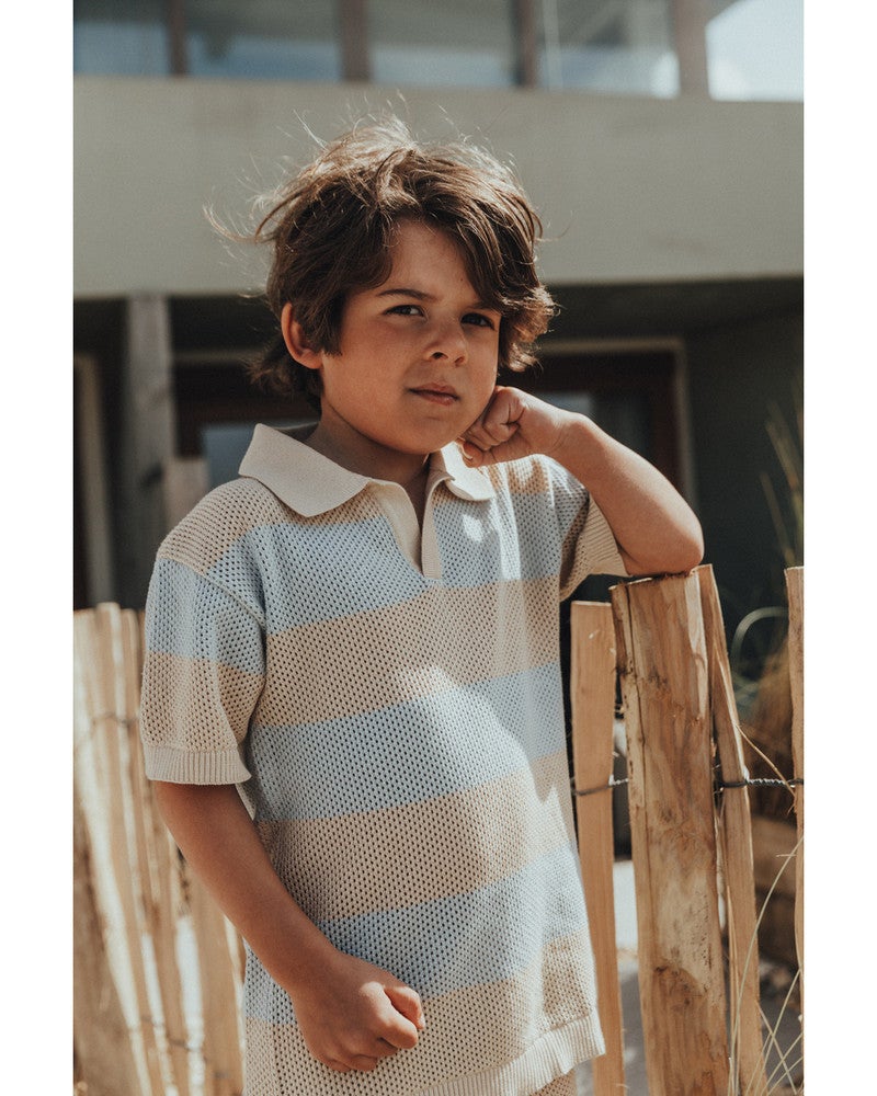 Sev Striped Polo Blauw Sev Striped Polo Blauw