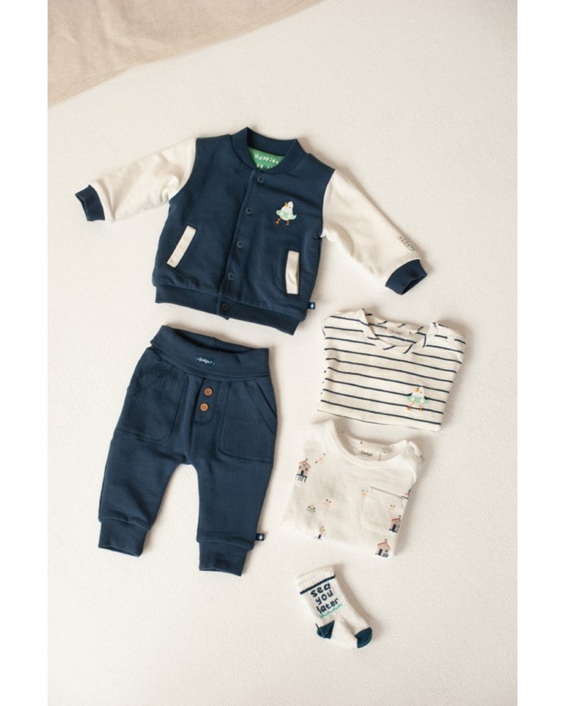 Omkeerbaar bomberjack - Seaside Happiness Donker Blauw Omkeerbaar bomberjack - Seaside Happiness Donker Blauw