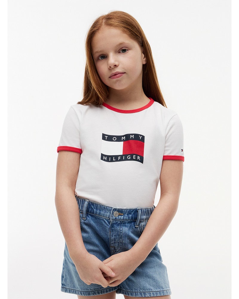 WAVY FLAG RINGER TEE, T-SHIRT Wit 1 WAVY FLAG RINGER TEE, T-SHIRT Wit 1