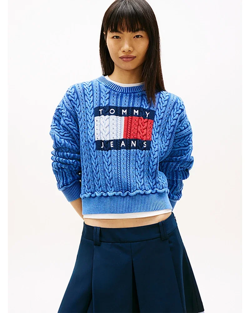 TJW GMD CABLE FLAG S SWEATERS Blauw TJW GMD CABLE FLAG S SWEATERS Blauw