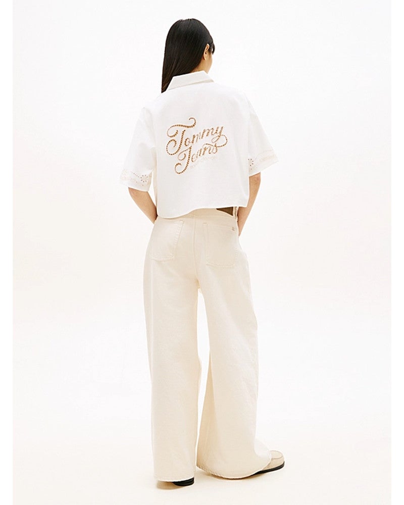 TJW BRODERIE LINEN SHIRT Wit 1 TJW BRODERIE LINEN SHIRT Wit 1