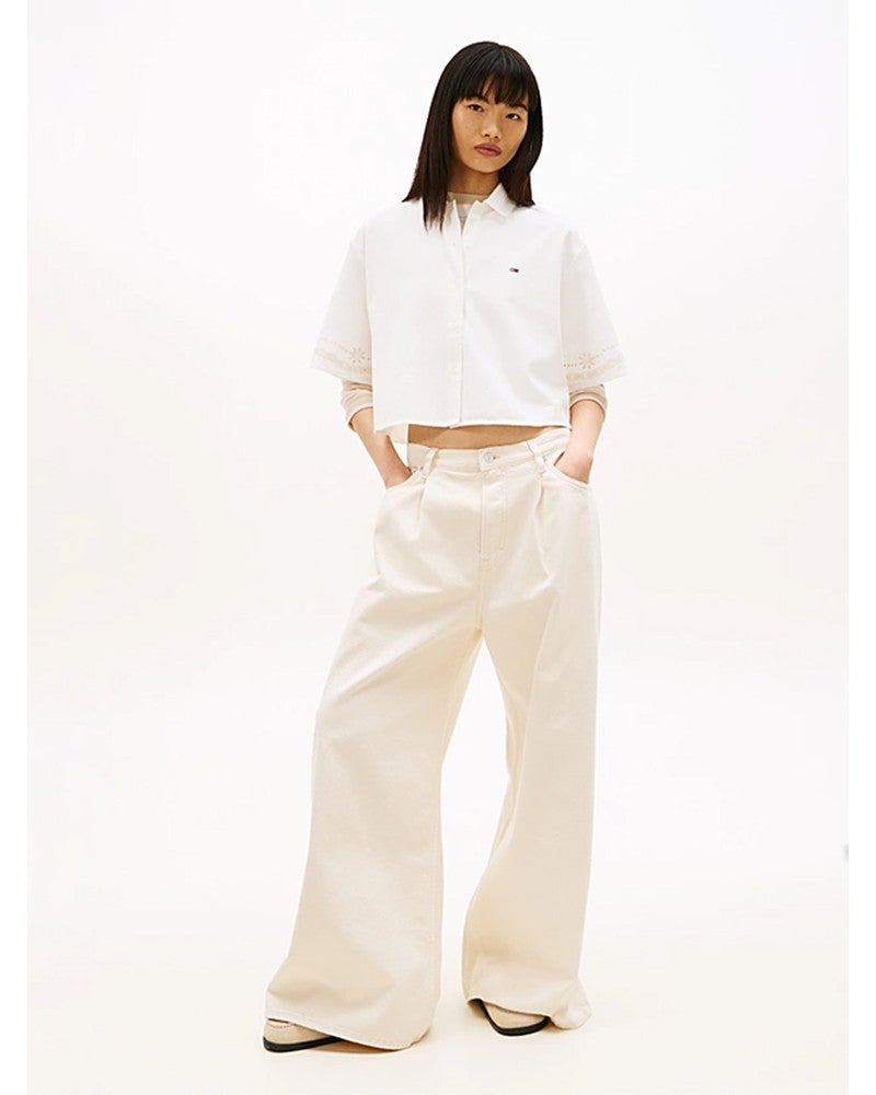 TJW BRODERIE LINEN SHIRT Wit 1 TJW BRODERIE LINEN SHIRT Wit 1