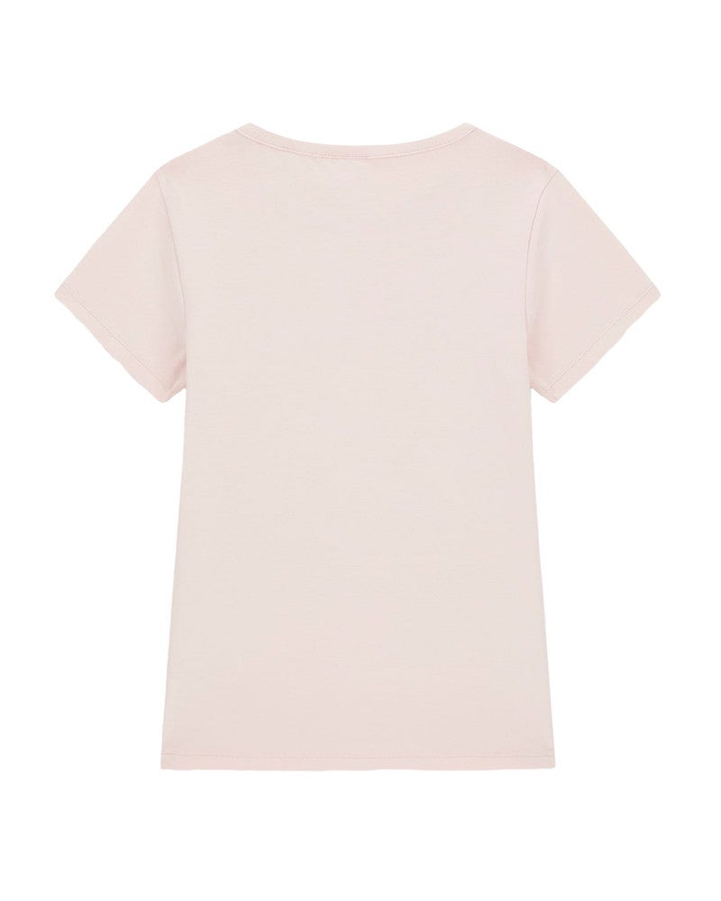 Logo T-Shirt Minime Strass Roze Logo T-Shirt Minime Strass Roze