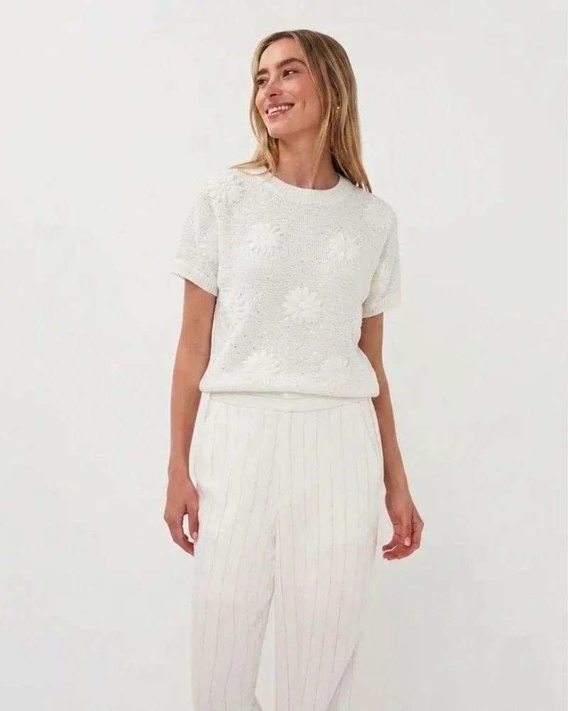 Sweater embroidery flower Off White Sweater embroidery flower Off White