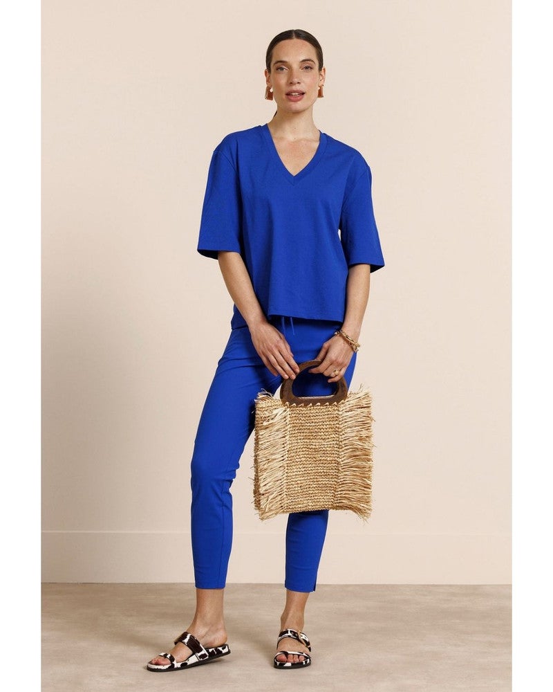 Fiore vneck t-shirt Blauw Fiore vneck t-shirt Blauw