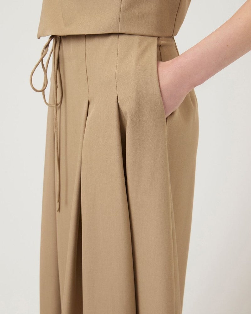 YASCAMIA HW LONG SKIRT Zand YASCAMIA HW LONG SKIRT Zand