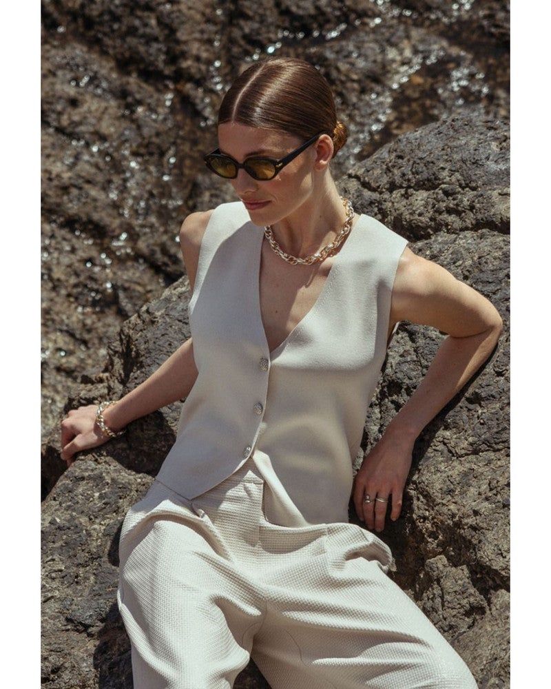 Fenna knitted gilet Off White Fenna knitted gilet Off White