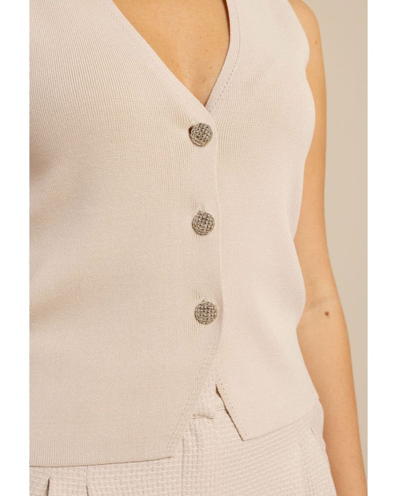 Fenna knitted gilet Off White Fenna knitted gilet Off White