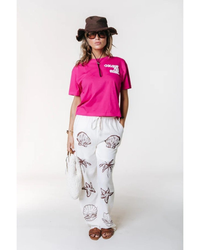 Puff Logo Cropped Loosefit Tee Roze Puff Logo Cropped Loosefit Tee Roze