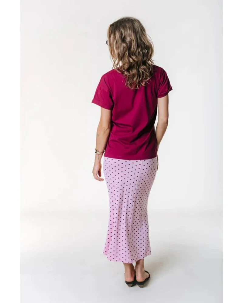 Uni Logo Boxy T-shirt Bordeaux Uni Logo Boxy T-shirt Bordeaux