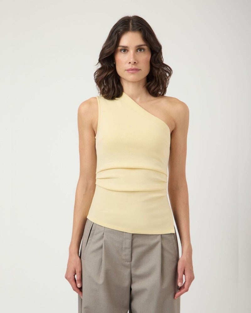 YASVENICE ONE SHOULDER TOP Geel YASVENICE ONE SHOULDER TOP Geel