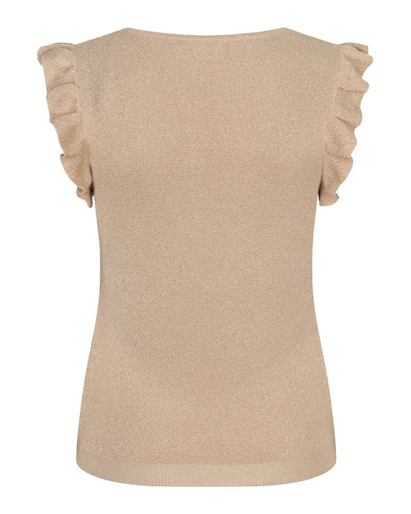 Top ruffle sleeve Beige Top ruffle sleeve Beige