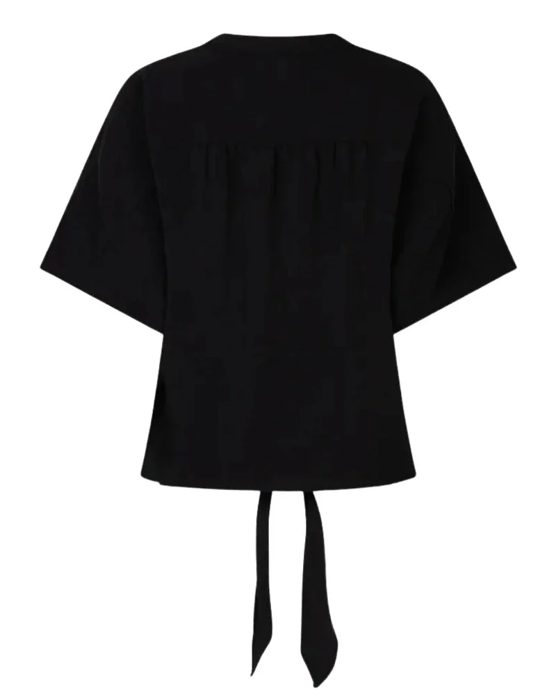 Blouse knot crinkle Zwart 1 Blouse knot crinkle Zwart 1