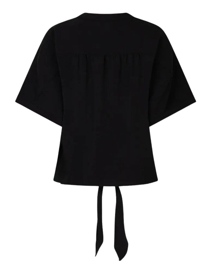 Blouse knot crinkle Zwart 1 Blouse knot crinkle Zwart 1
