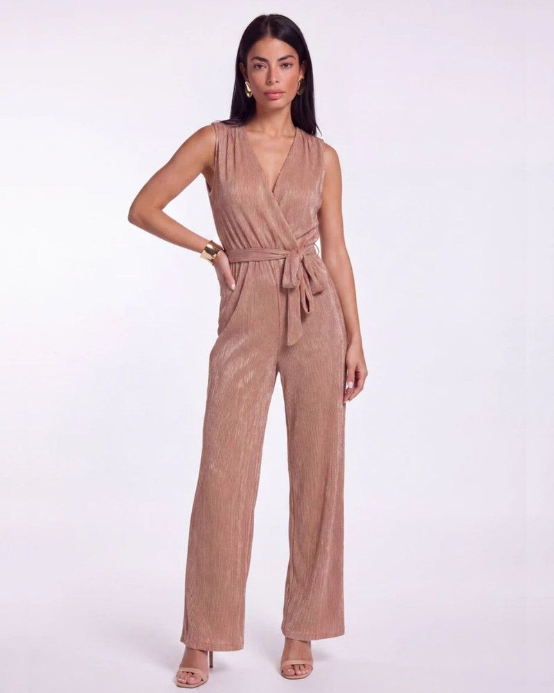Jumpsuit Jalise Plisse Bruin 1 Jumpsuit Jalise Plisse Bruin 1