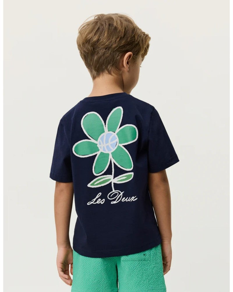 Flower T-Shirt KIDS Donker Blauw Flower T-Shirt KIDS Donker Blauw