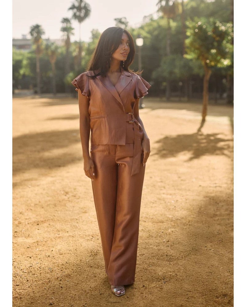 Trouser Lolani Wide Shine Copper Bruin 1 Trouser Lolani Wide Shine Copper Bruin 1